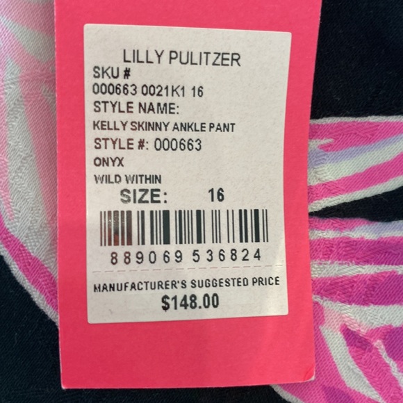 Lilly Pulitzer Kelly Ankle pant in Wild within print in Onyx in 16 NWT - Picture 7 of 9